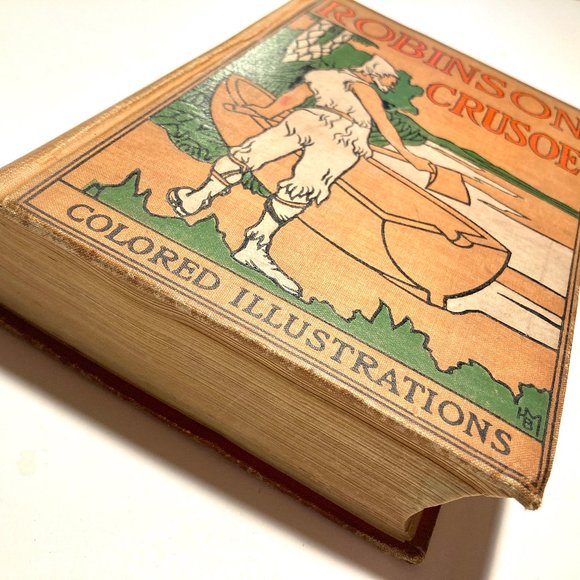 ANTIQUE: “Robinson Crusoe” by Daniel DeFoe, 1920 - Picture 9 of 10